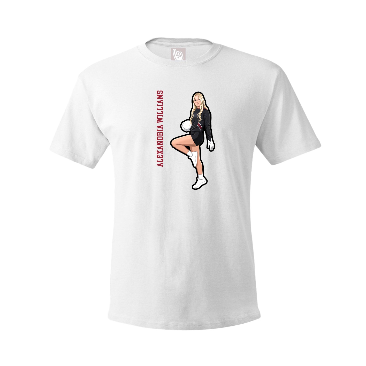 Youth Tee — Name Vertical in White