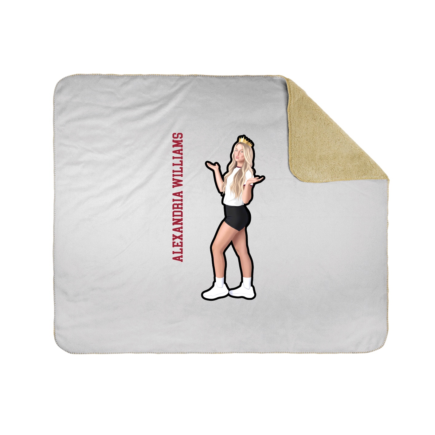 Throw Blanket — Name Vertical in White