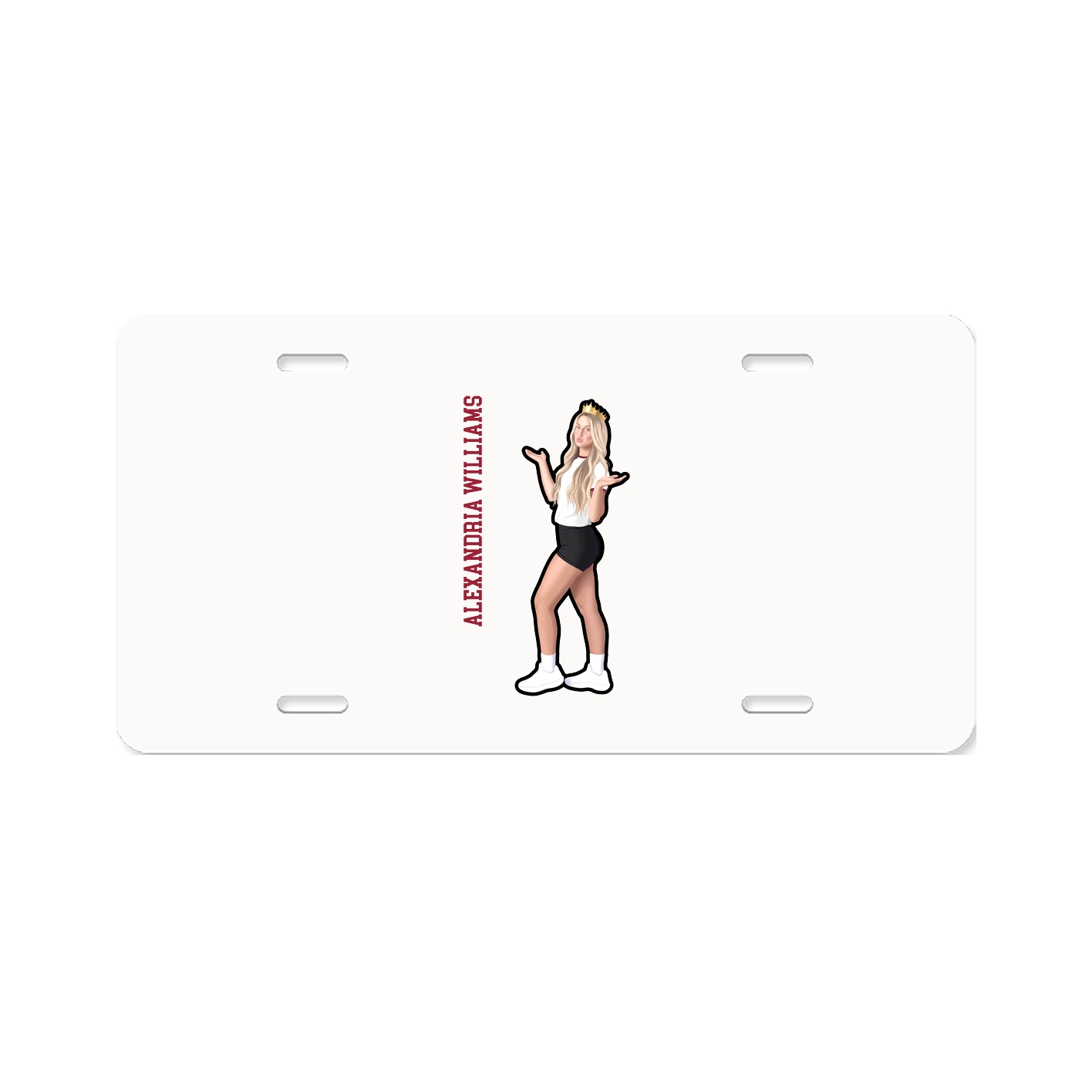 License Plate — Name Vertical in Classic