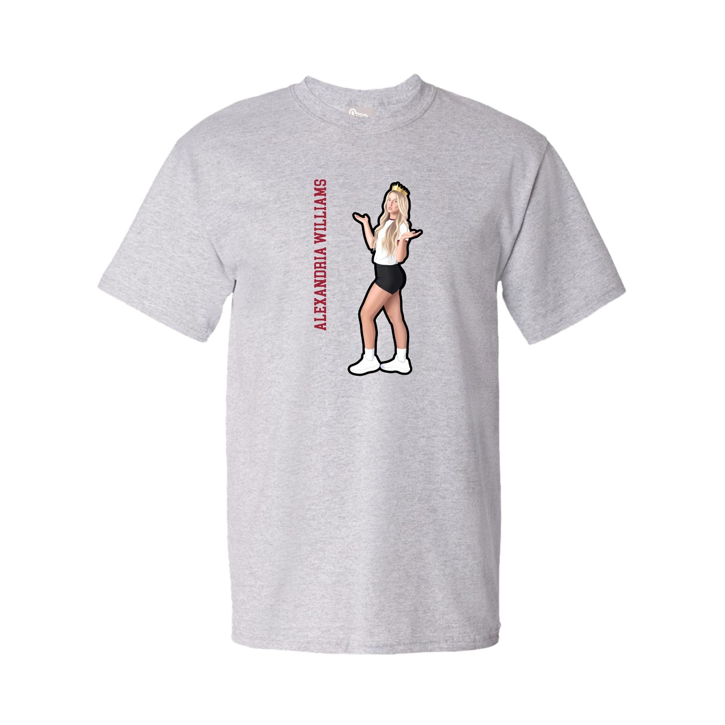 Tee — Name Vertical in Grey