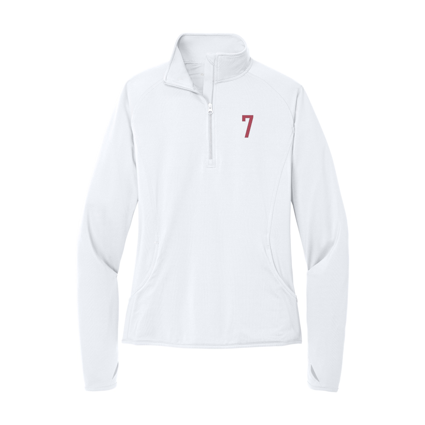 Women's Q-Zip Pullover — Front Shirsy in White
