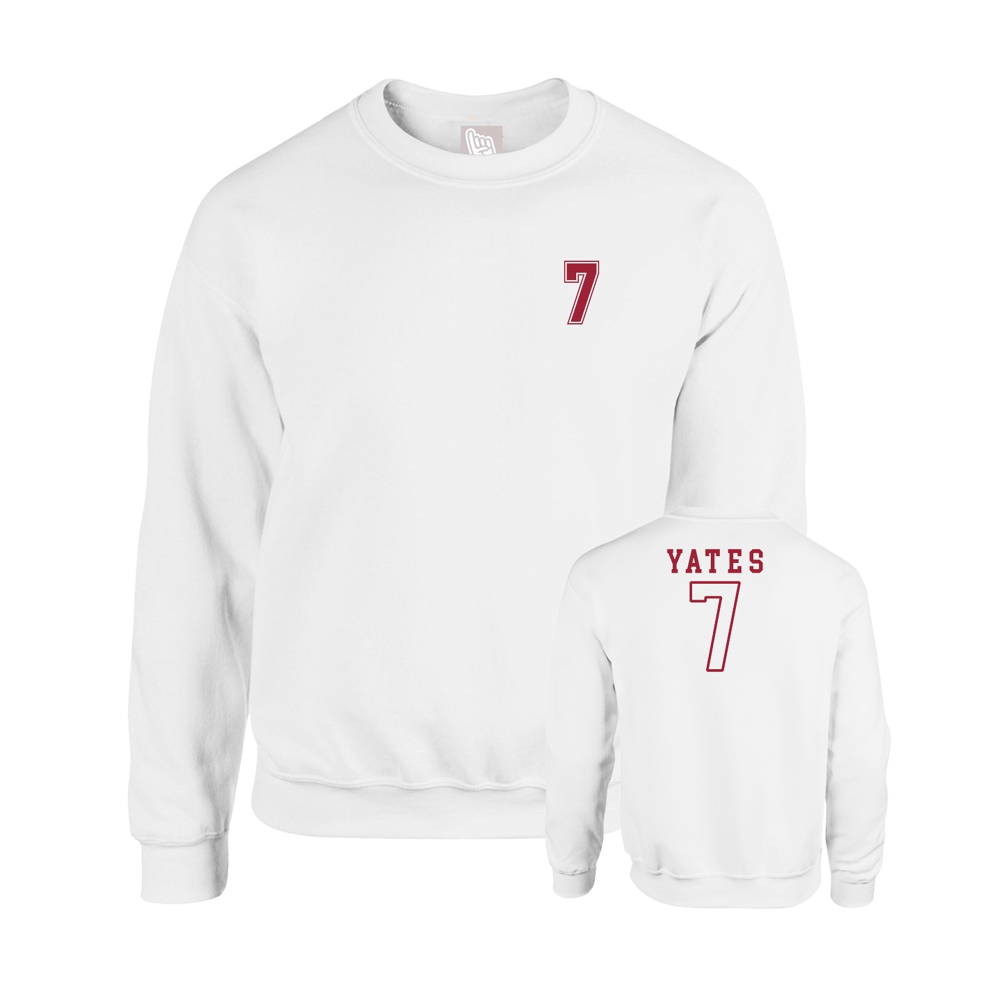 Fleece Crew — Chest Back in White