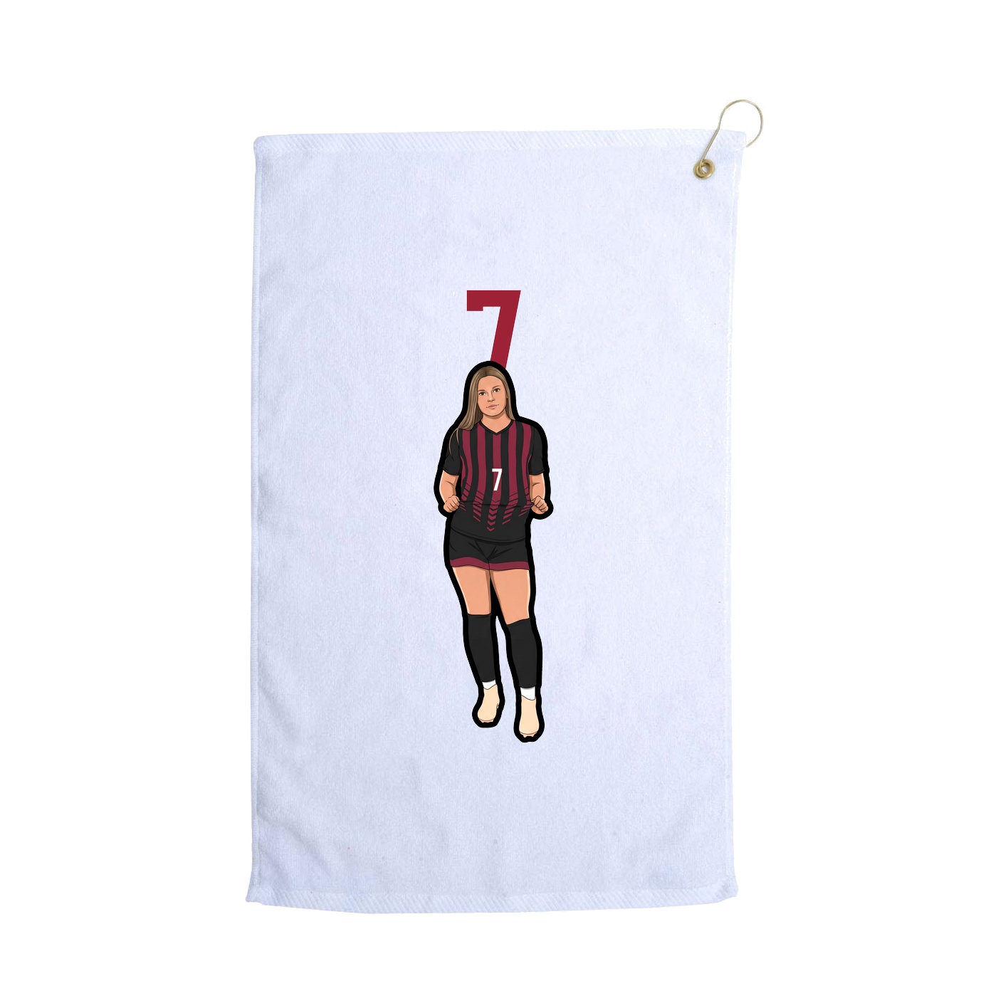 Golf Towel — Number Top in White