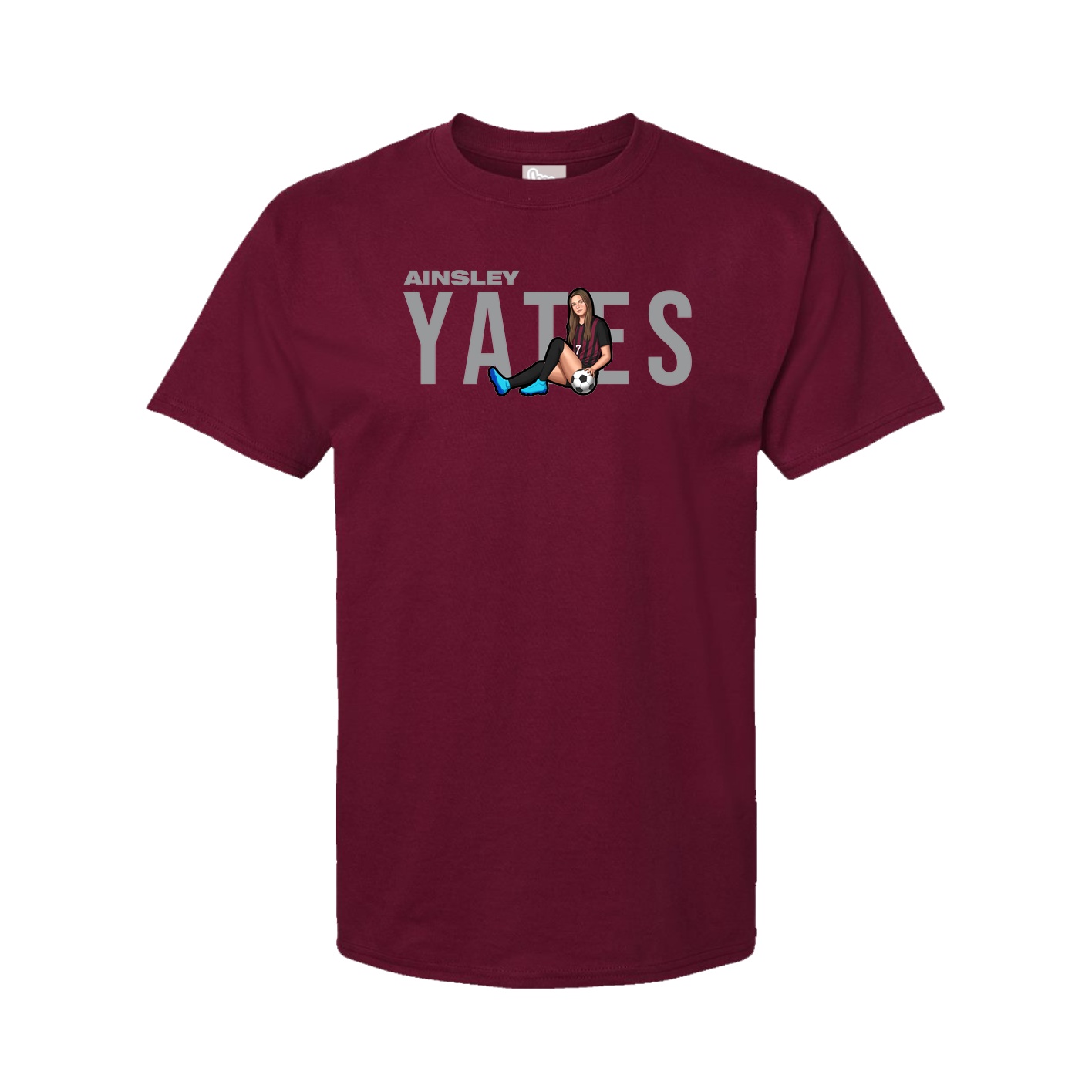Youth Tee — Player Name in Cardinal