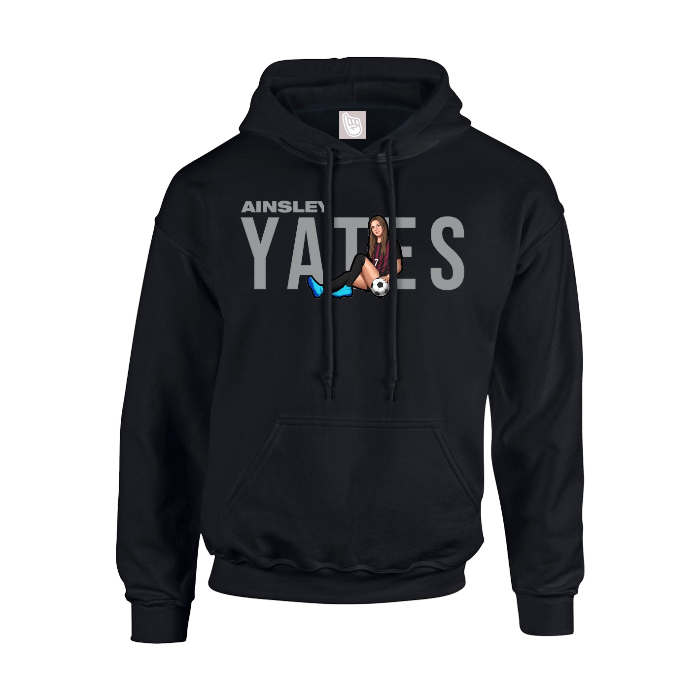 Youth Hoodie — Player Name in Black