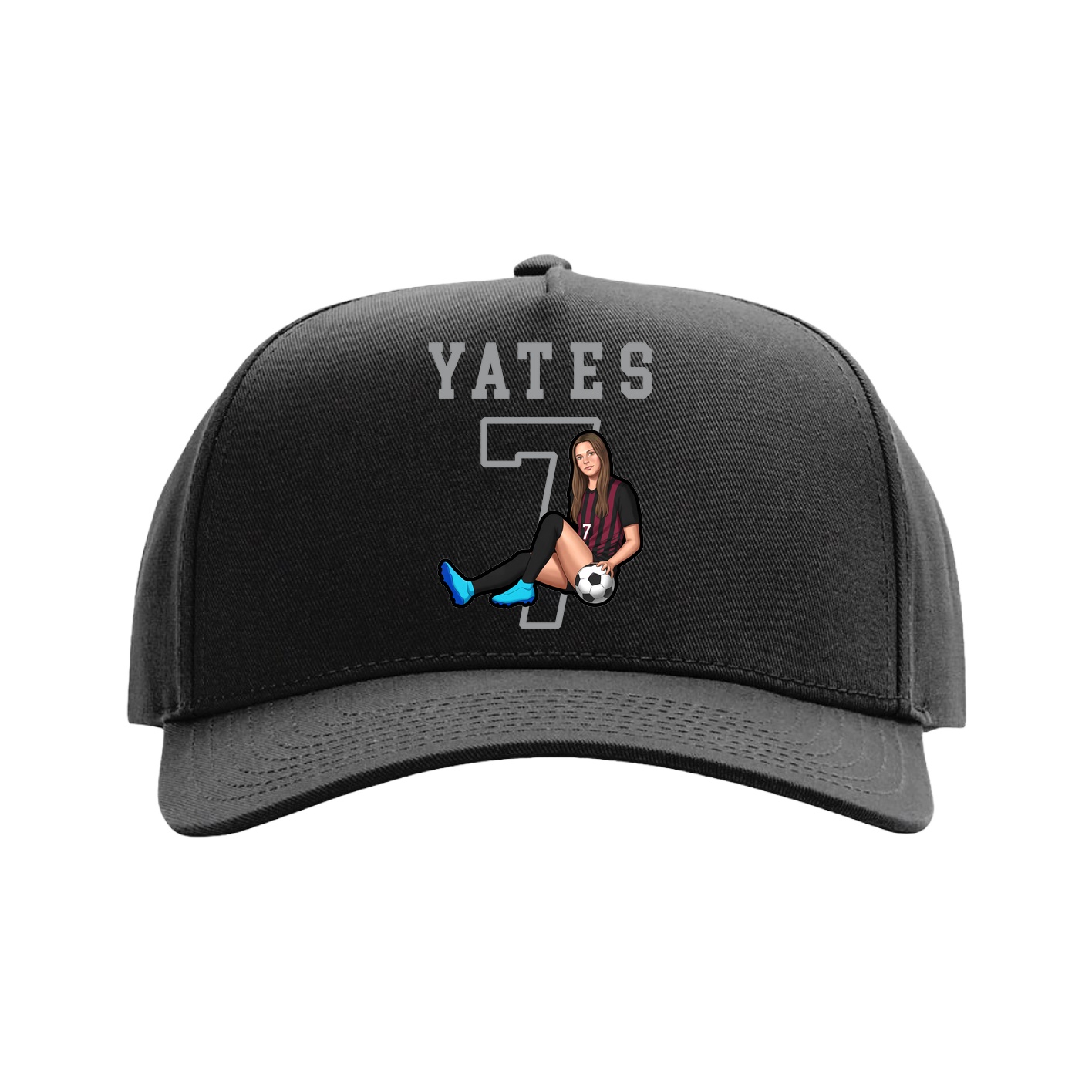 Full Fabric Five-Panel Champ Cap — Shirsey in Black