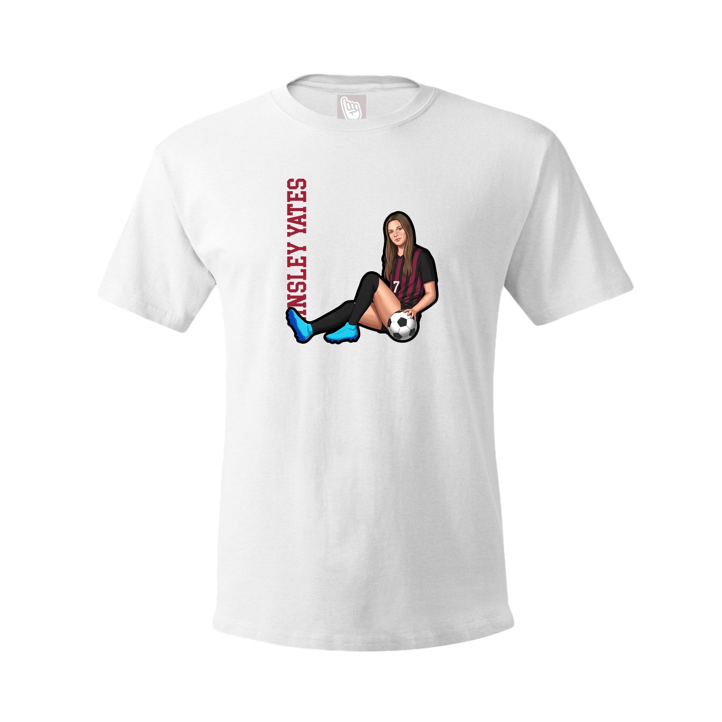 Tee — Name Vertical in White