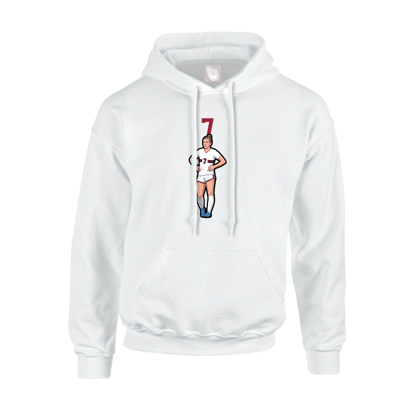 Youth Hoodie — Number Top in White