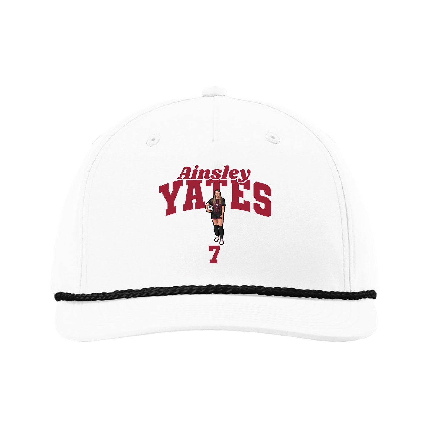 Five-Panel Classic Rope Cap — Signature Arch in White