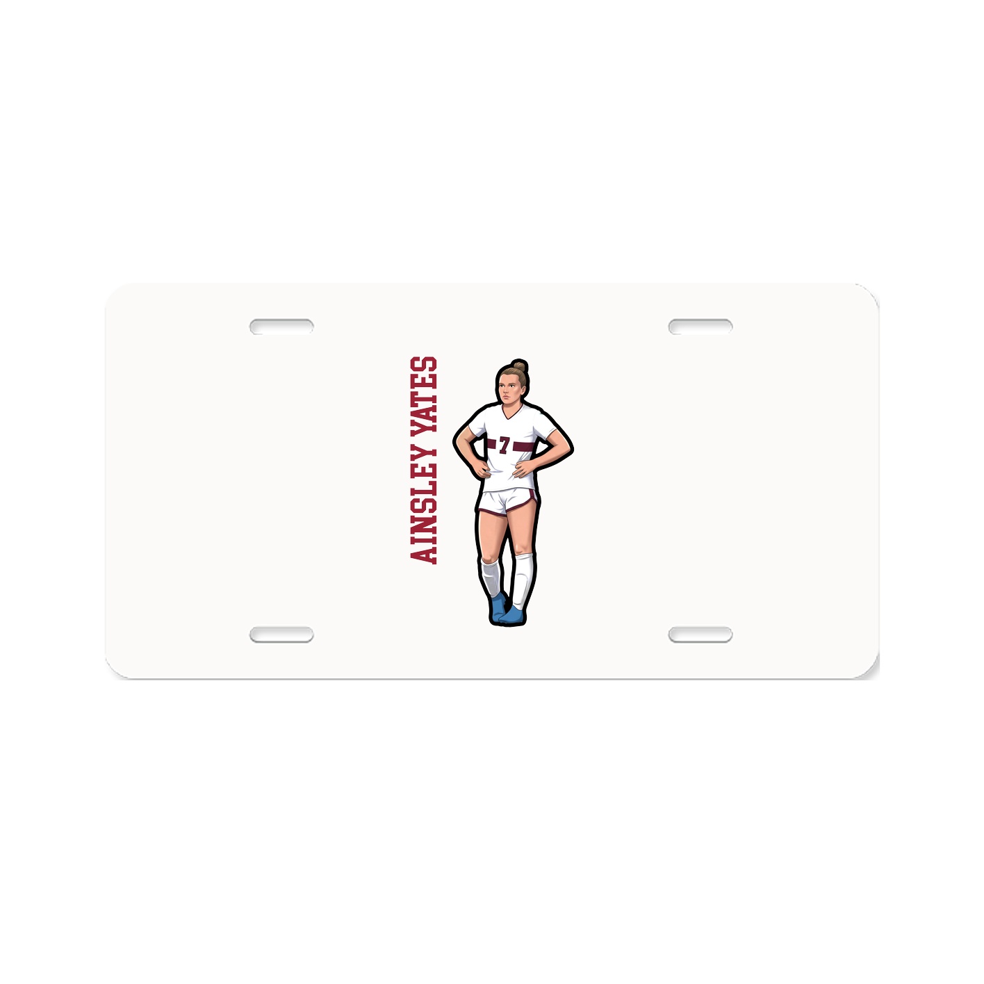 License Plate — Name Vertical in Classic