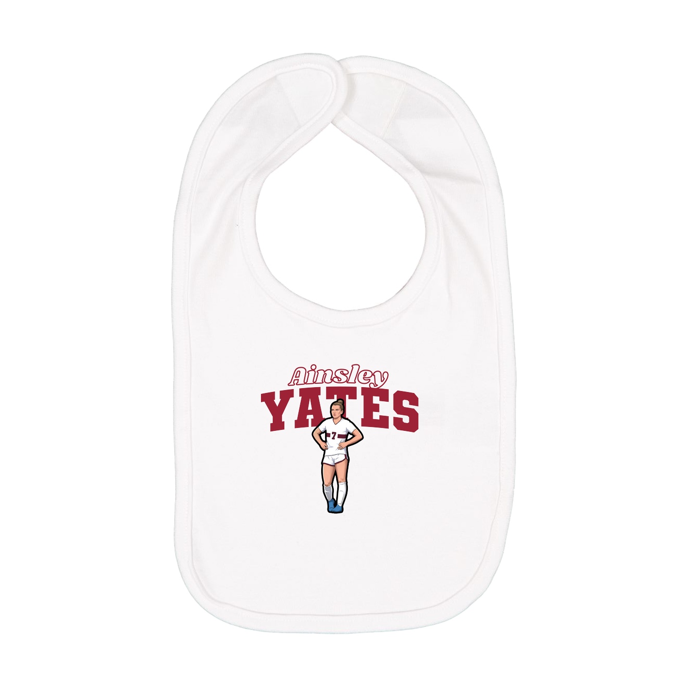 Infant Bib — Name Arch in White