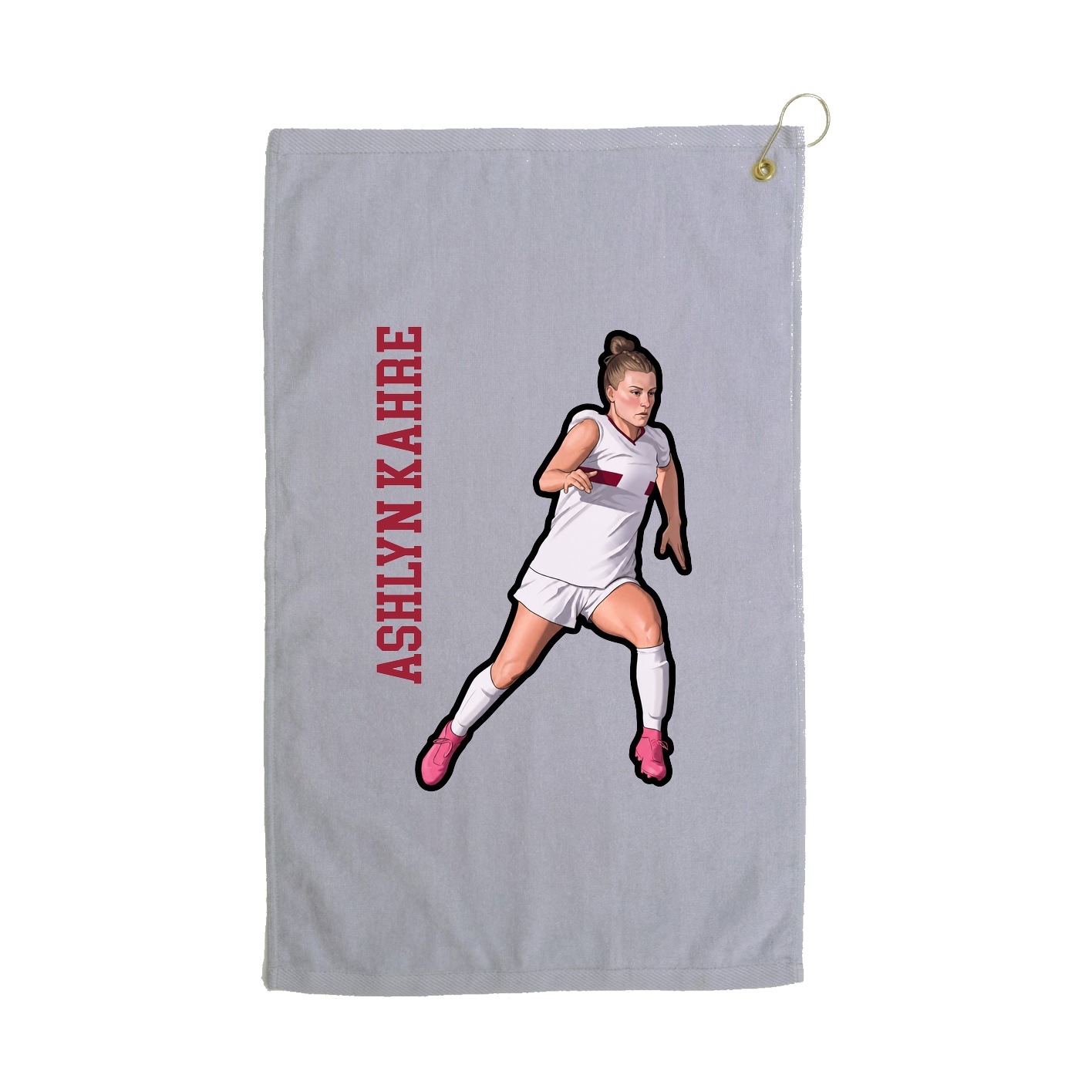 Golf Towel — Name Vertical in Grey