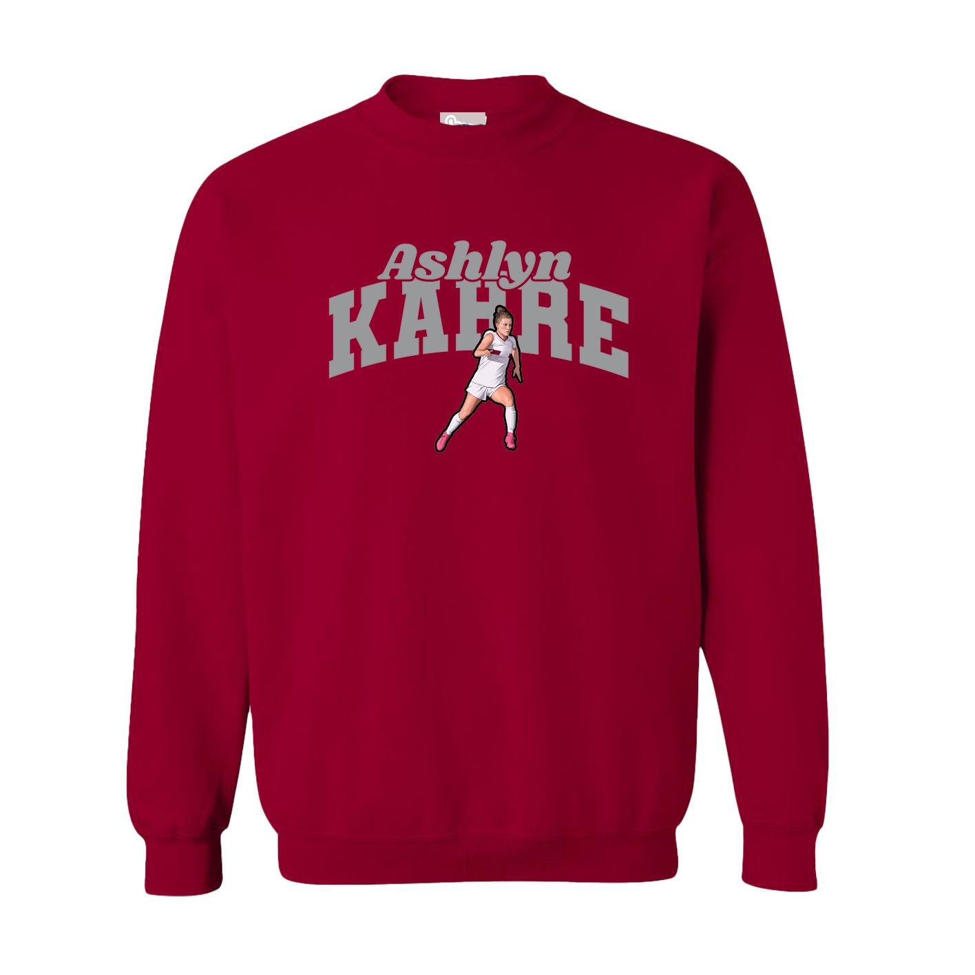 Fleece Crew — Signature Arch in Cardinal