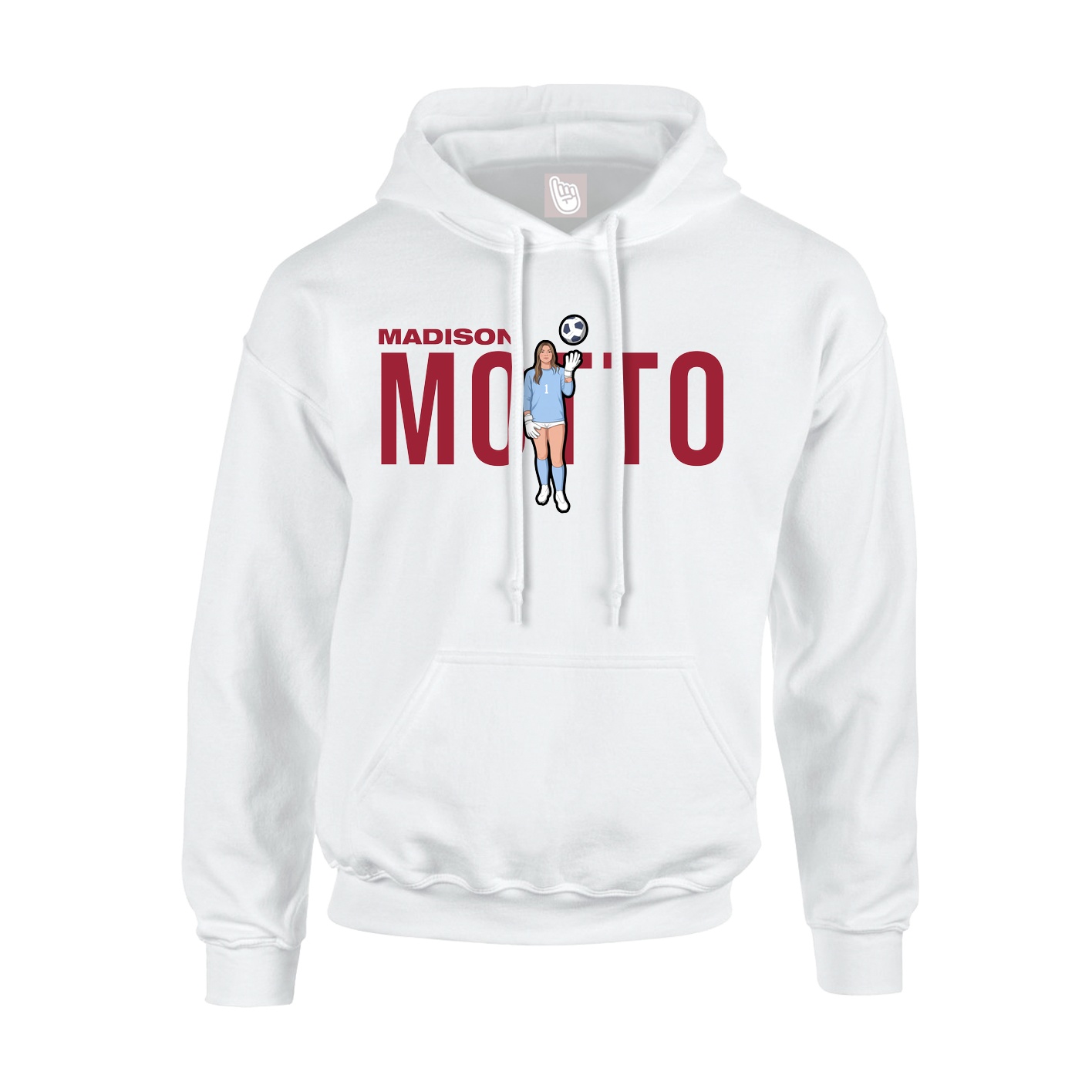 Youth Hoodie — Player Name in White