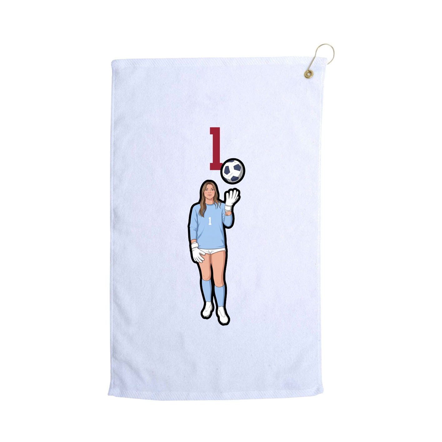 Golf Towel — Number Top in White