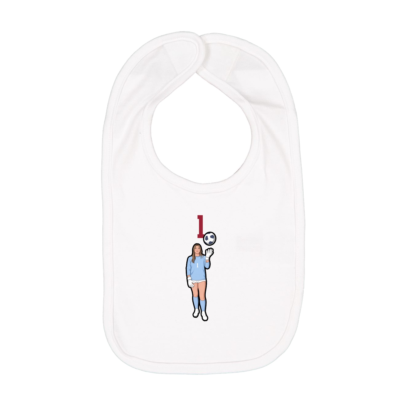 Infant Bib — Number Top in White