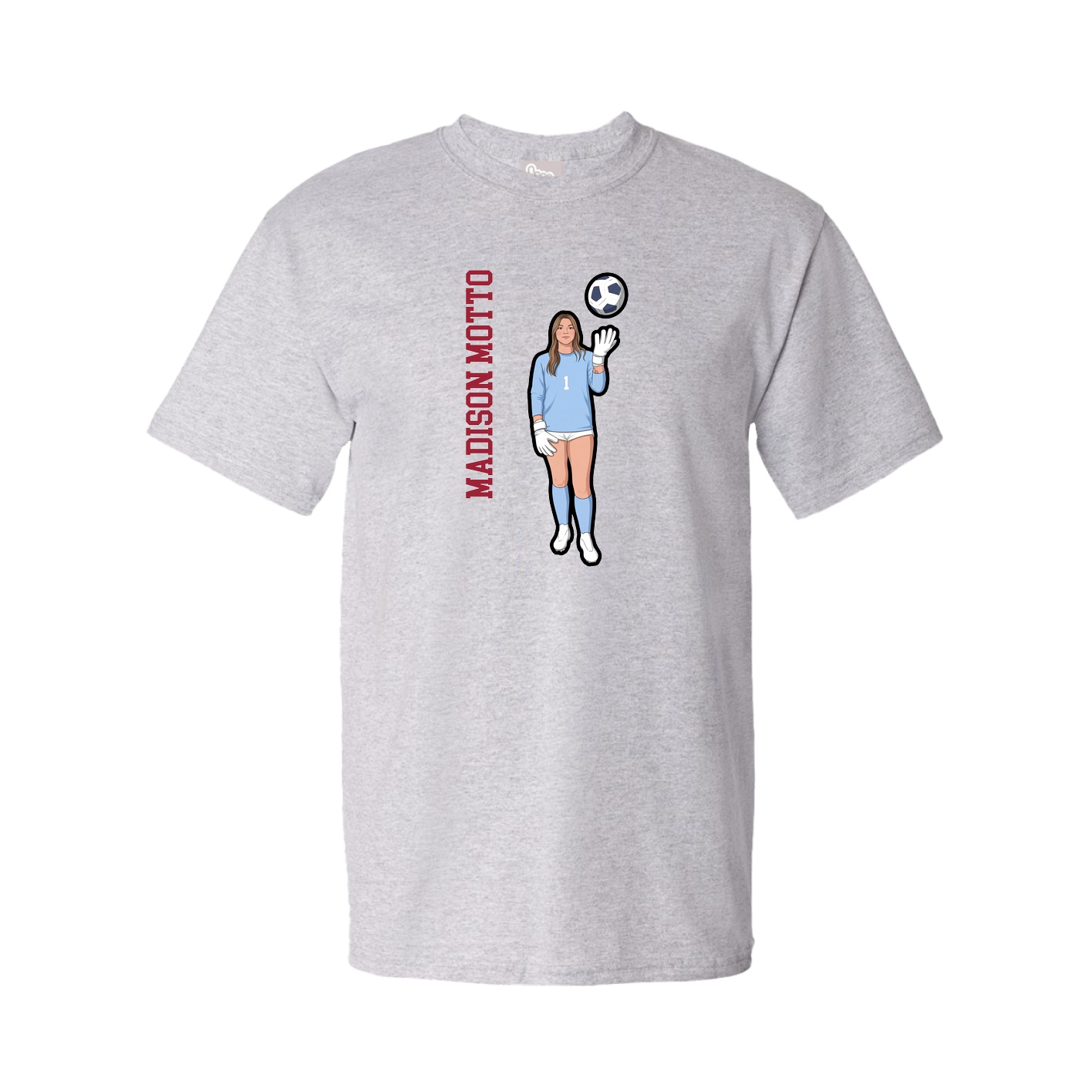 Tee — Name Vertical in Grey