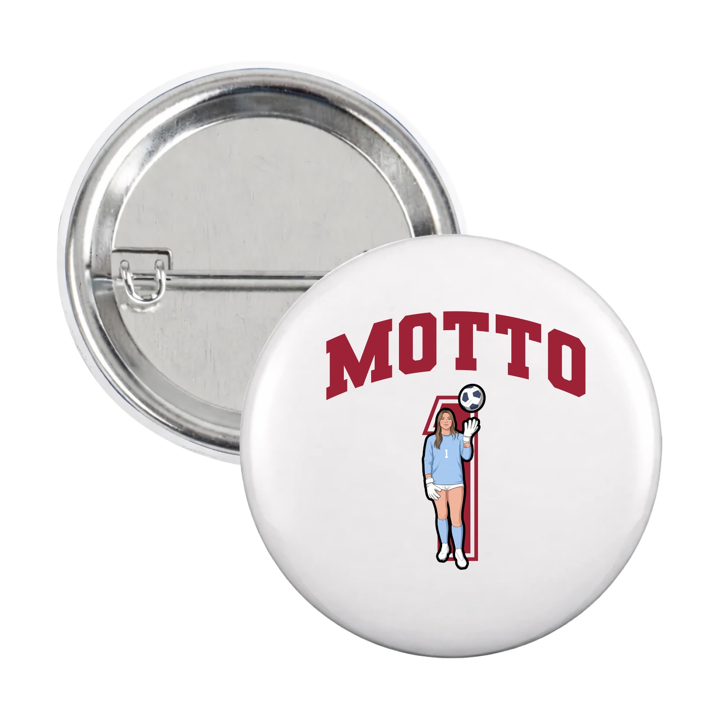 Game Day Button — Number in White