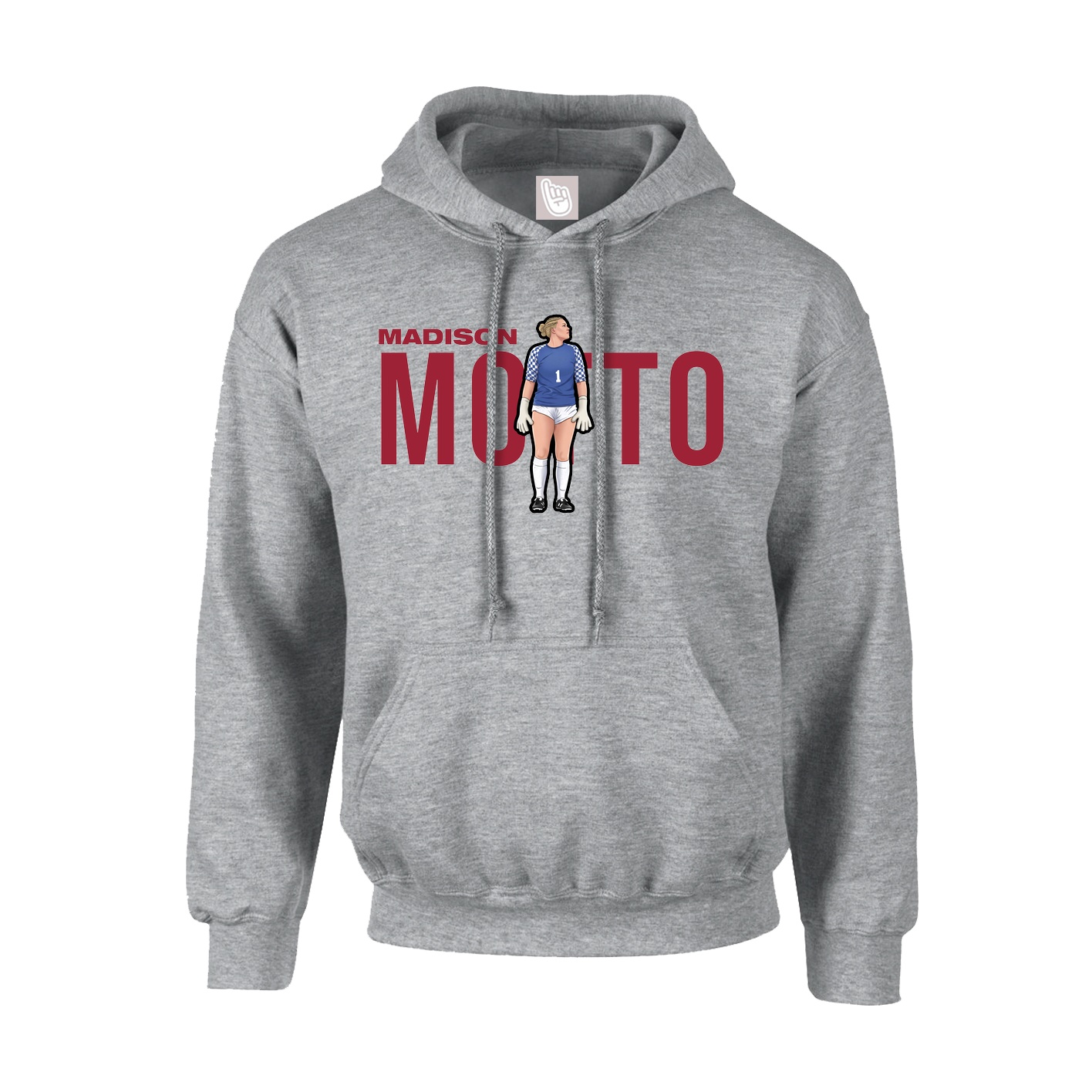Hoodie — Player Name in Grey