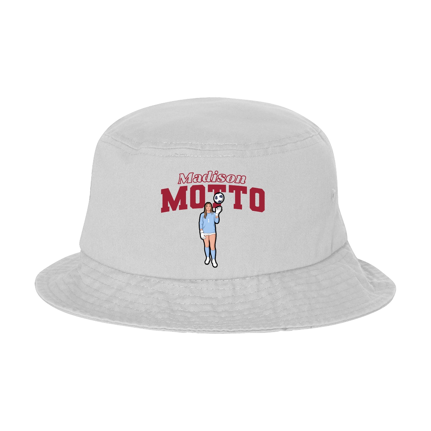 Bucket Cap — Name Arch in White