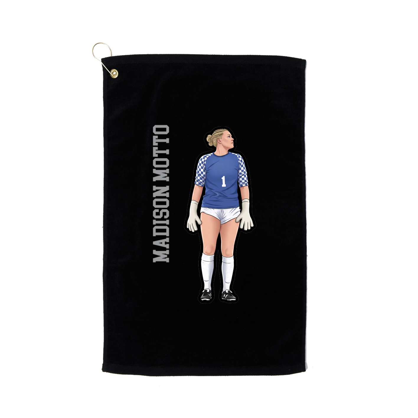 Golf Towel — Name Vertical in Black