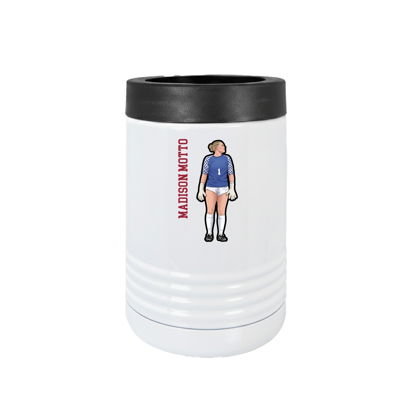 Beverage Holder — Name Vertical in White