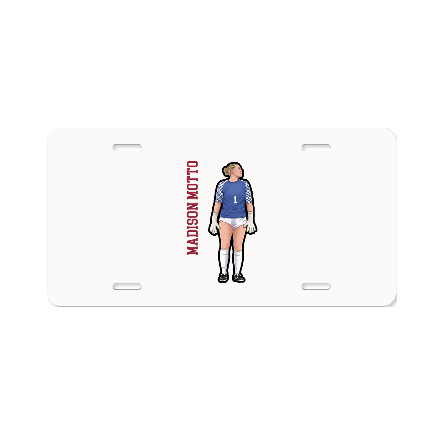 License Plate — Name Vertical in Classic