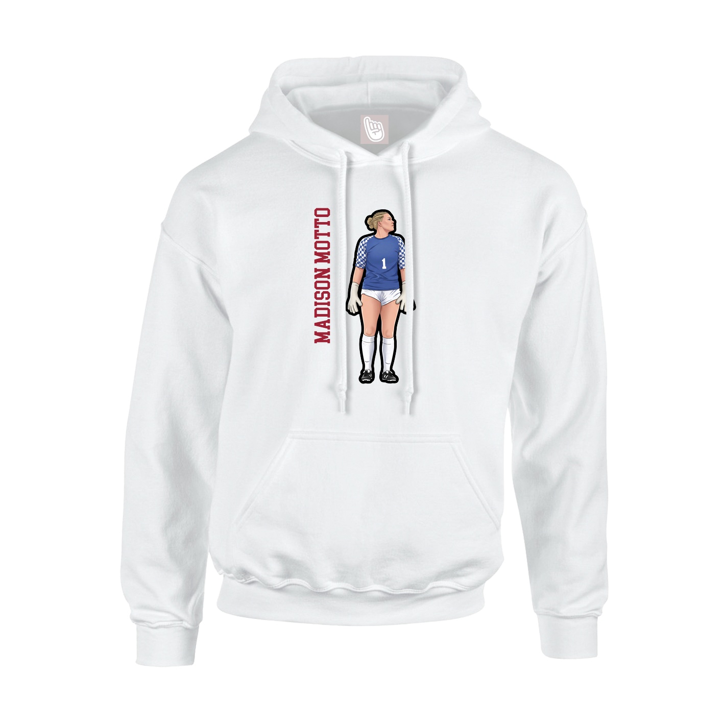 Hoodie — Name Vertical in White