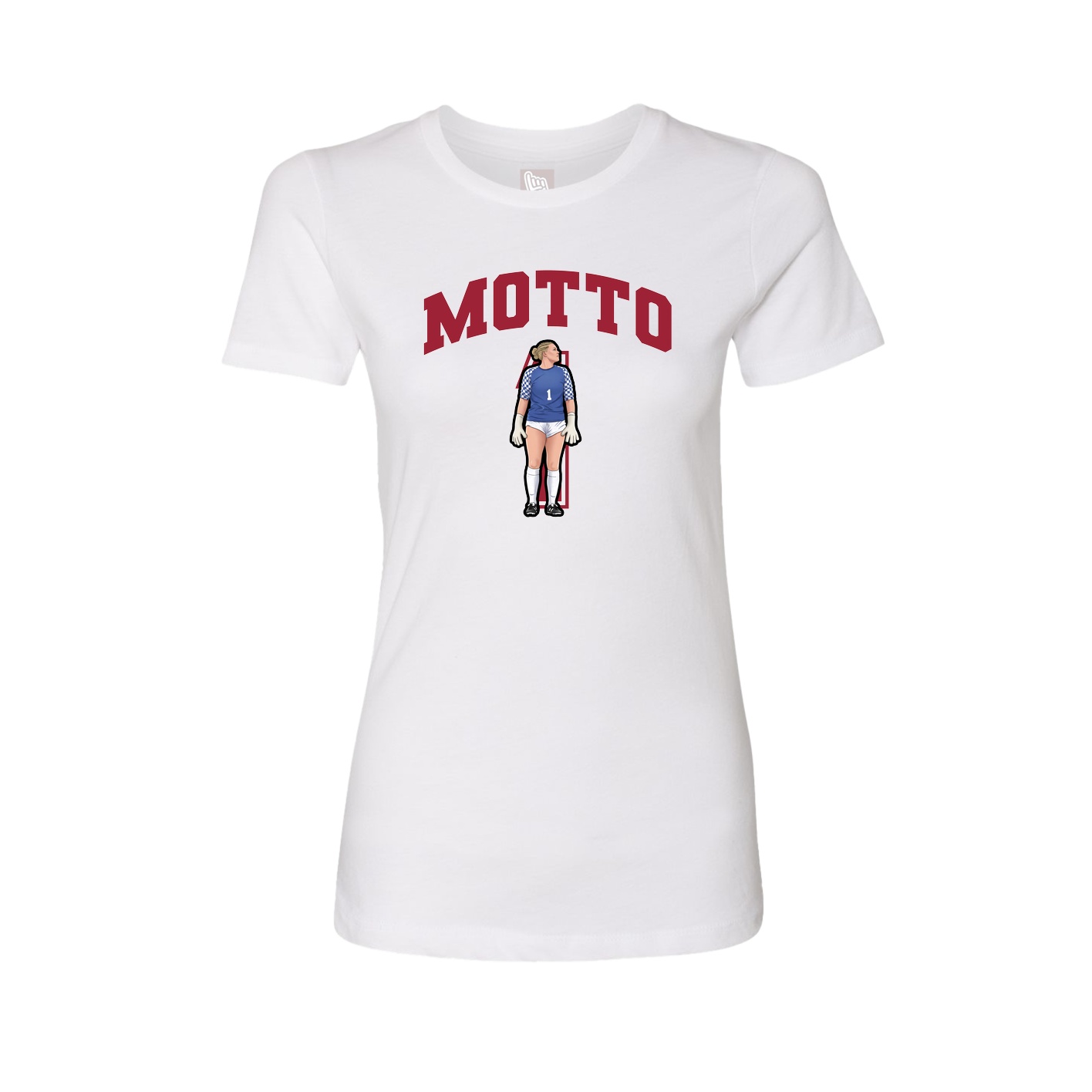Fitted Women's Tee — Number in White