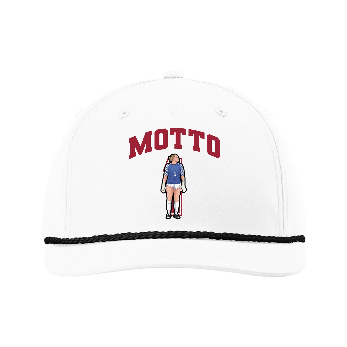Five-Panel Classic Rope Cap — Number in White
