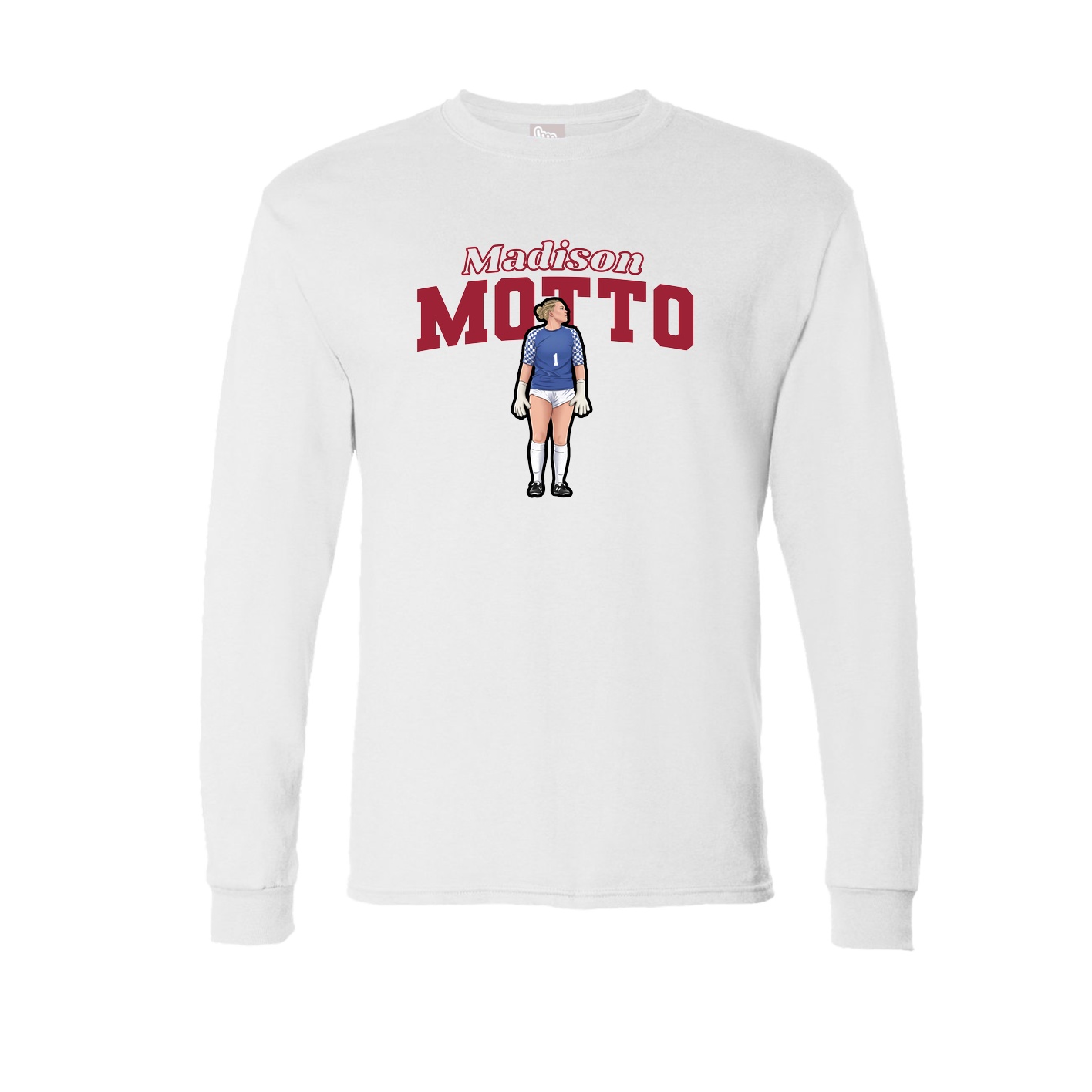 Long Sleeve Tee — Name Arch in White