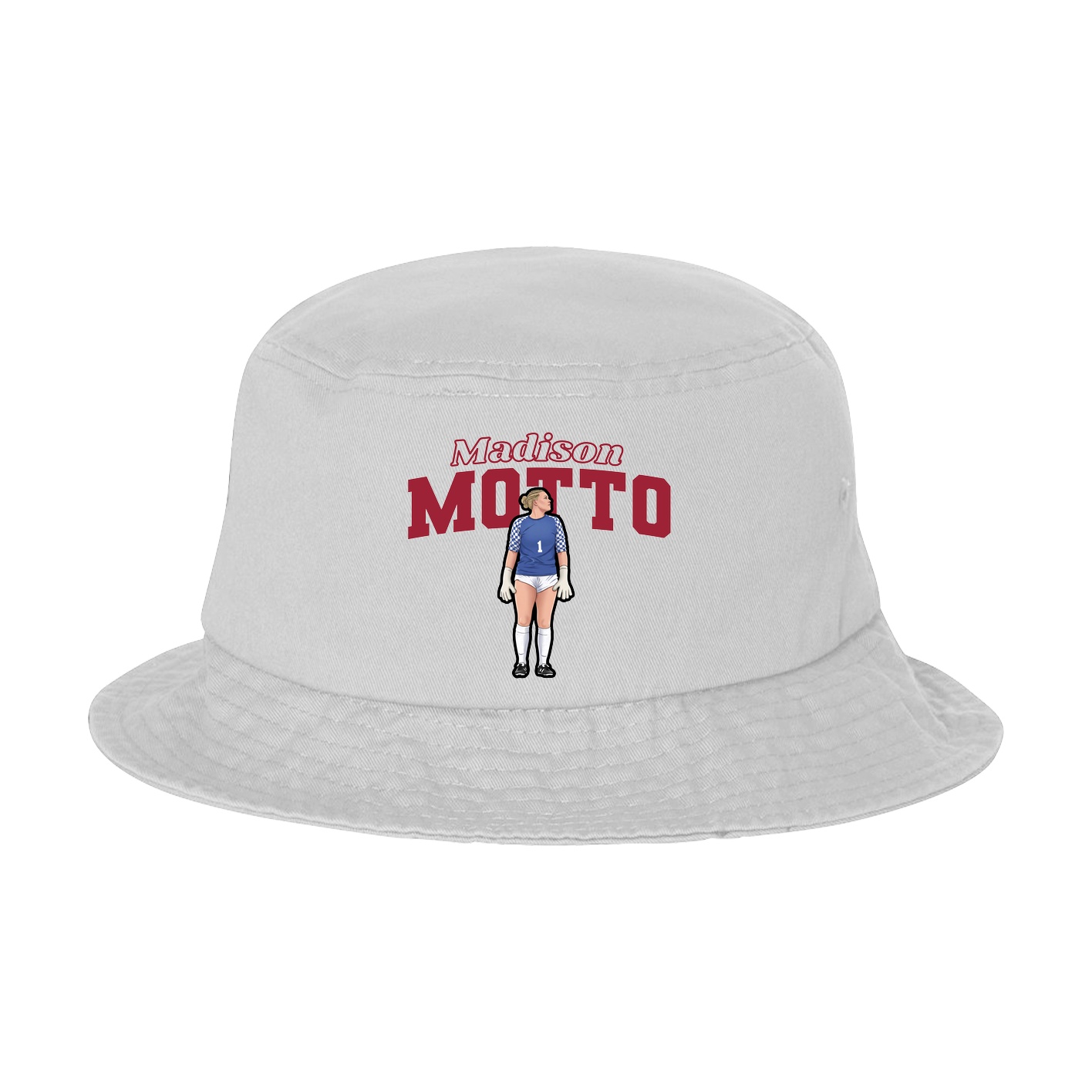 Bucket Cap — Name Arch in White