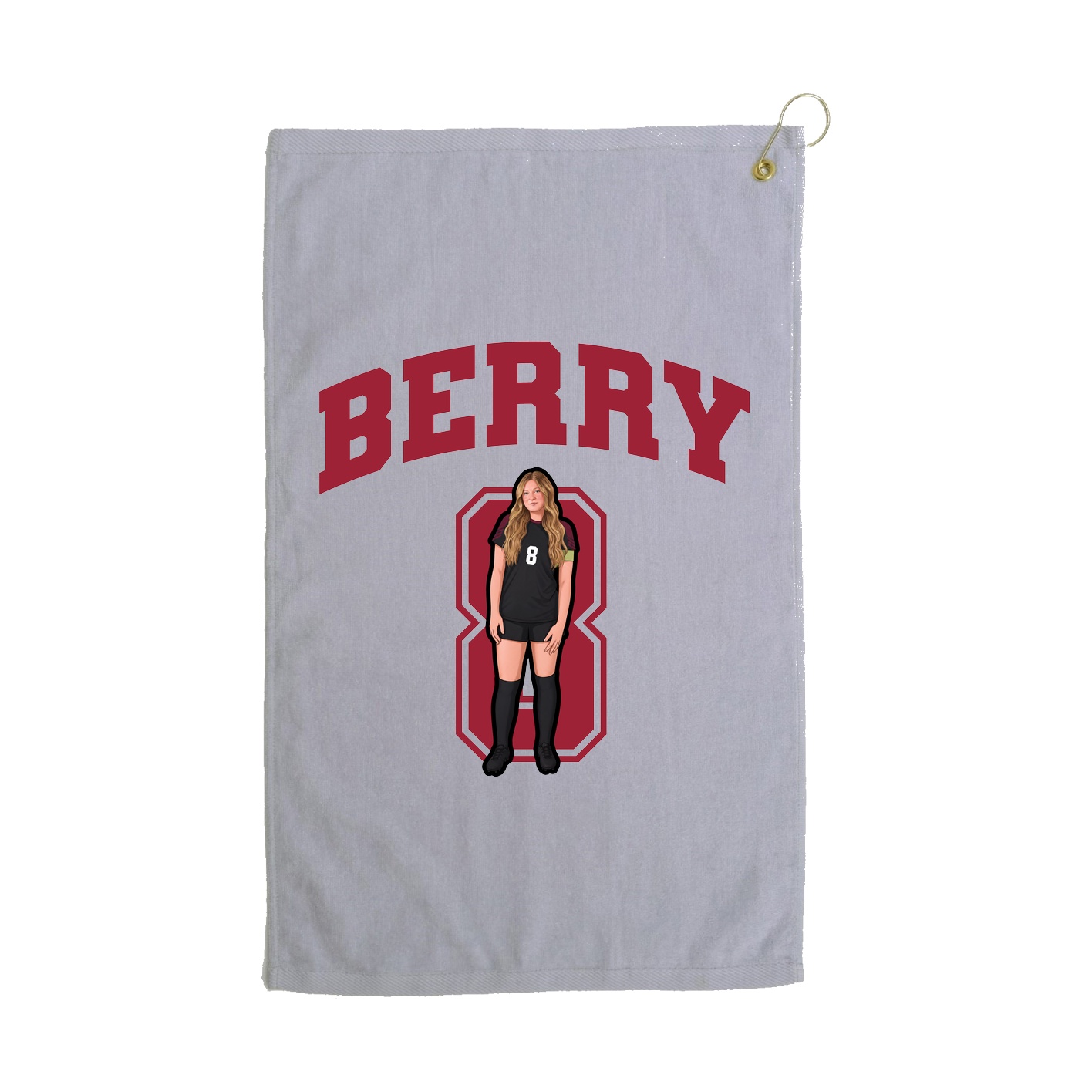 Golf Towel — Number in Grey
