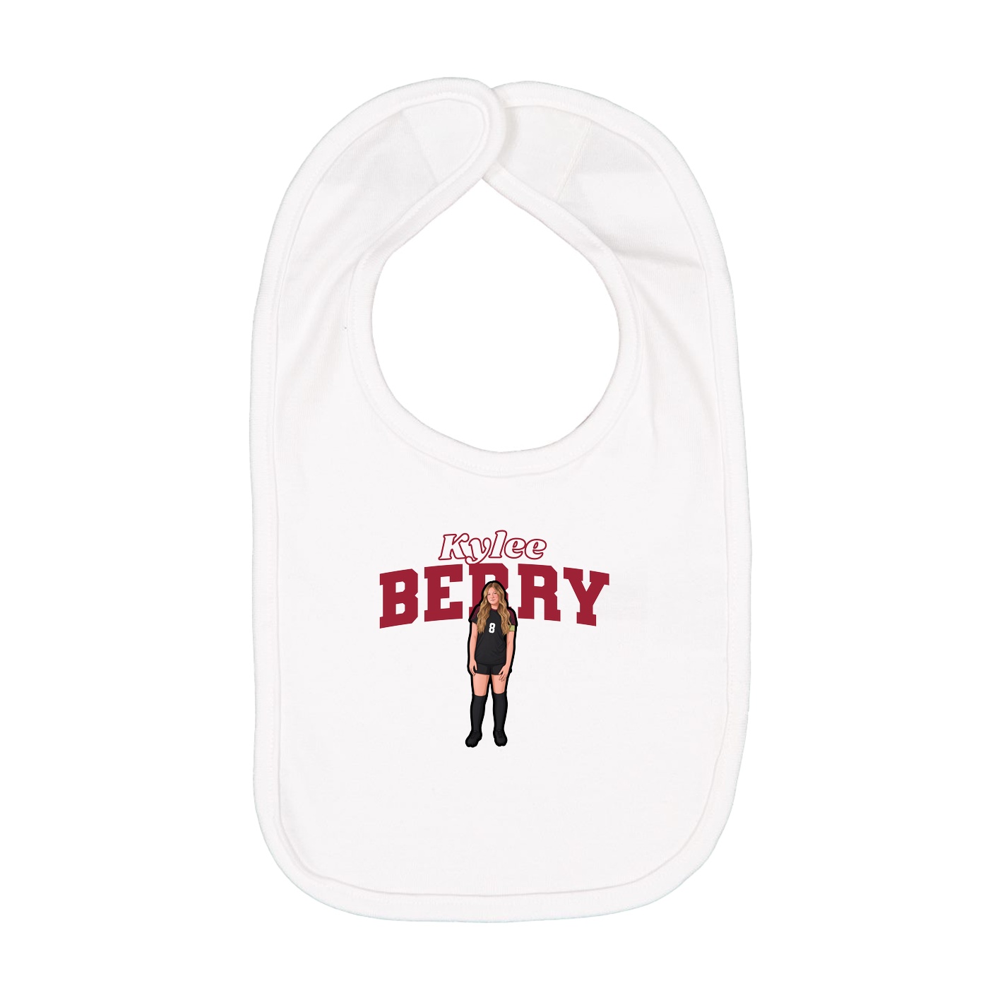 Infant Bib — Name Arch in White