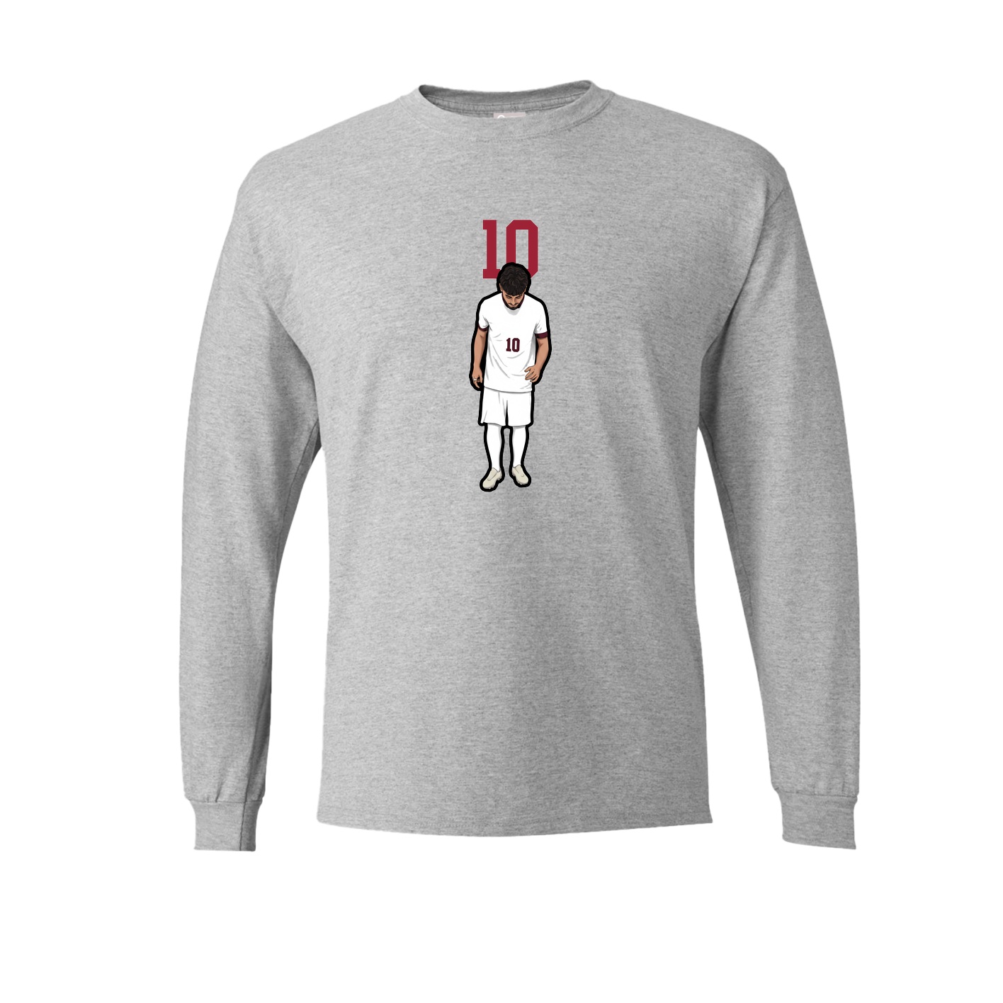 Long Sleeve Tee — Number Top in Grey
