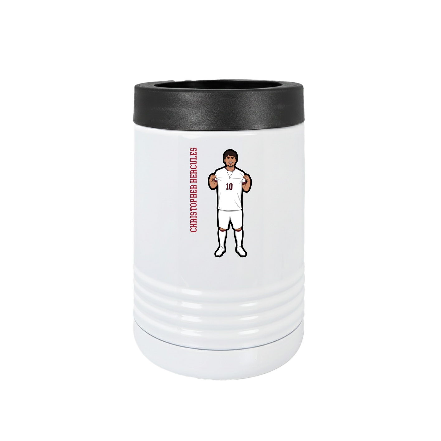 Beverage Holder — Name Vertical in White