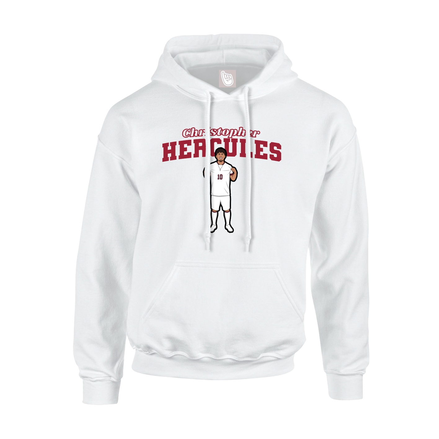 Hoodie — Name Arch in White