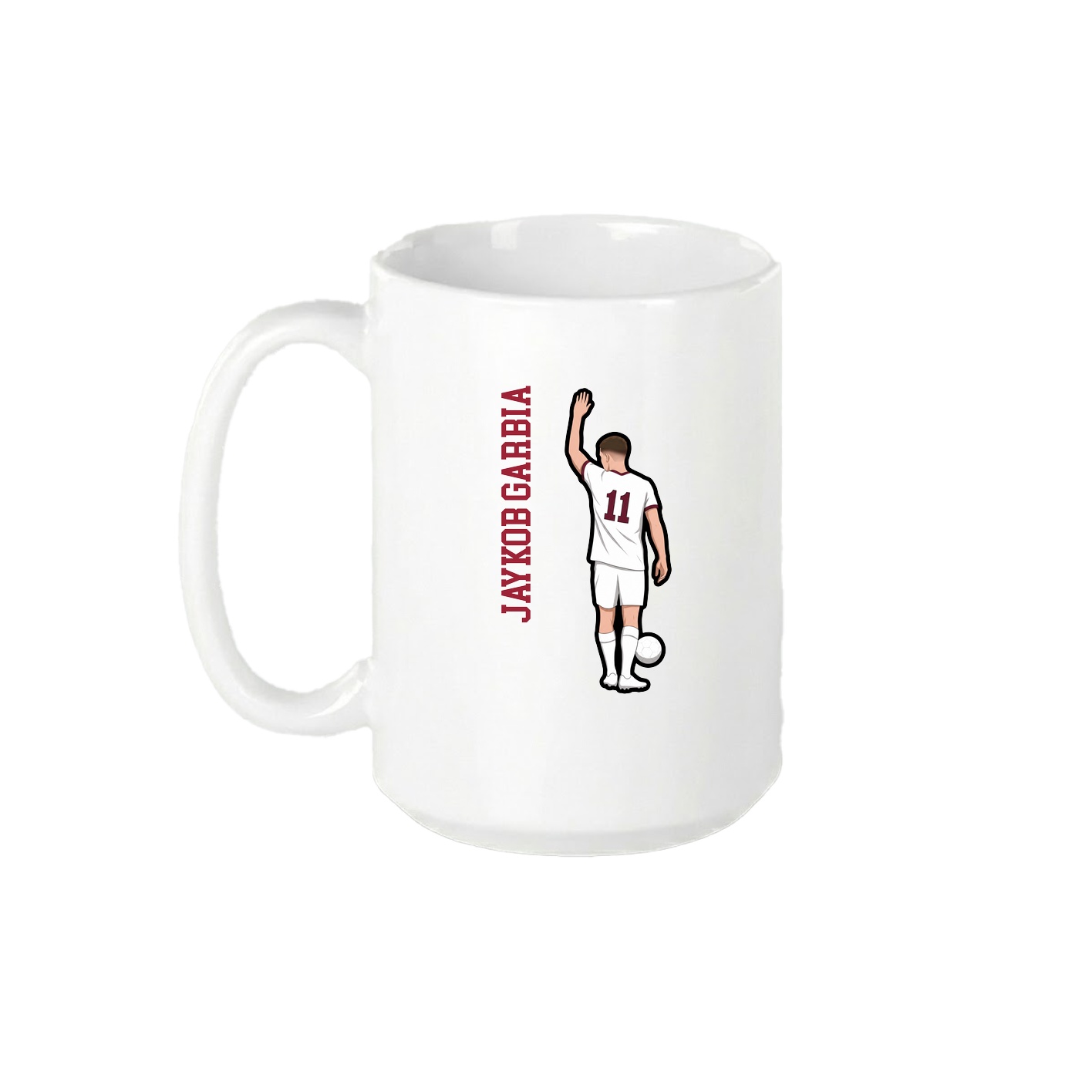 15oz Coffee Mug — Name Vertical in White