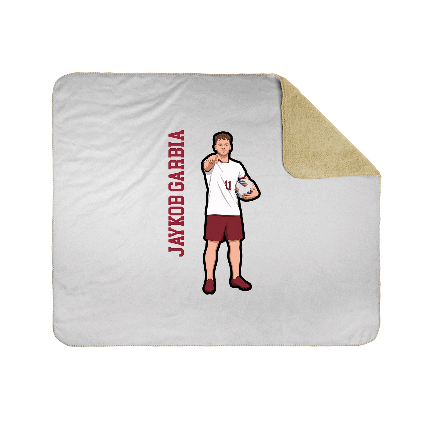 Throw Blanket — Name Vertical in White