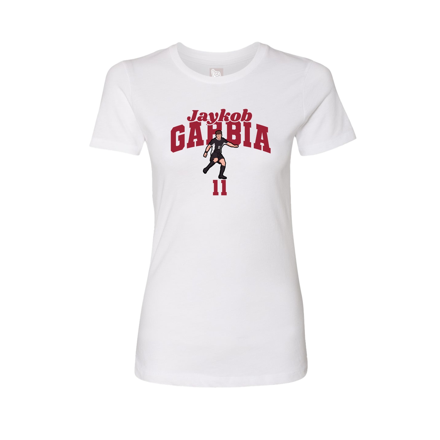 Fitted Women's Tee — Signature Arch in White