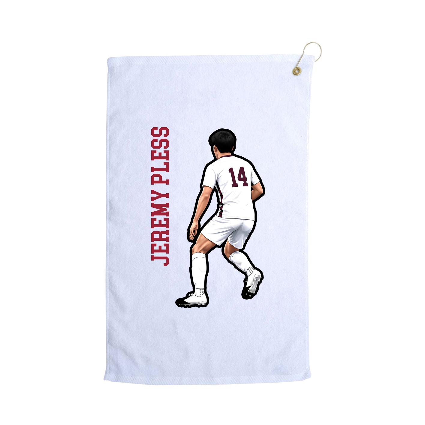 Golf Towel — Name Vertical in White