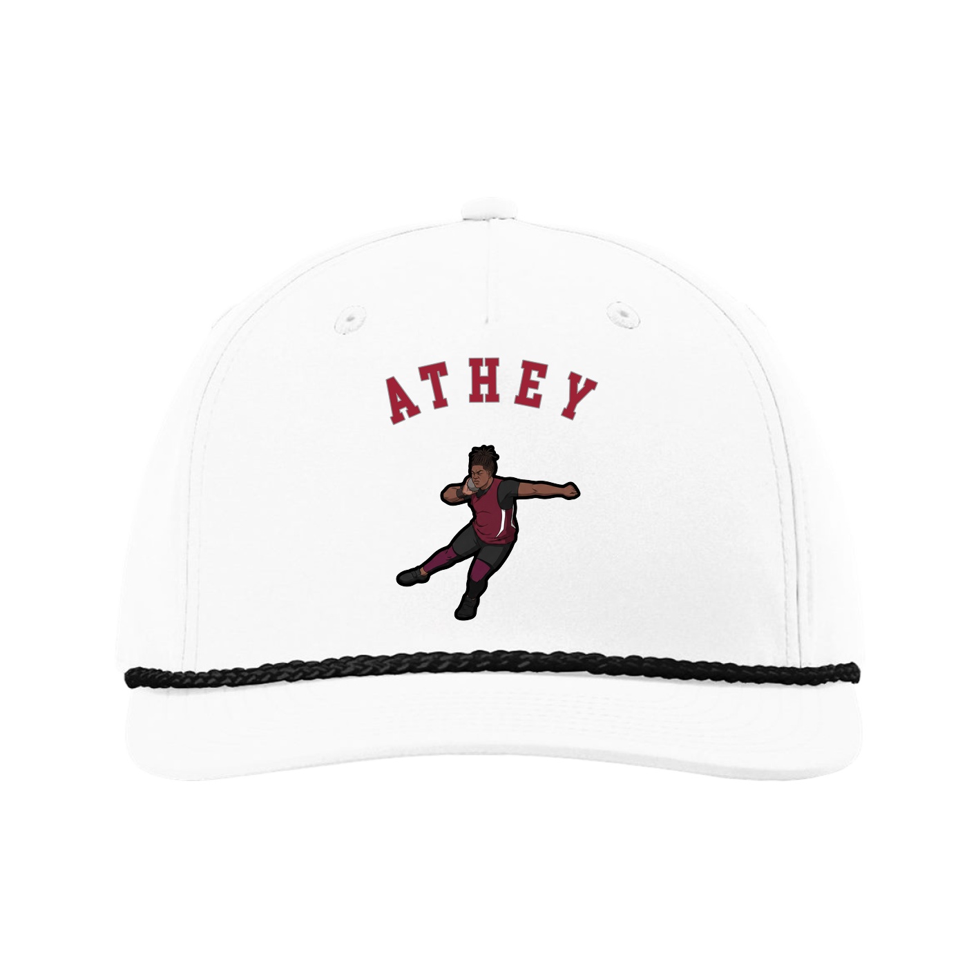 Five-Panel Classic Rope Cap — Shirsey Arch in White