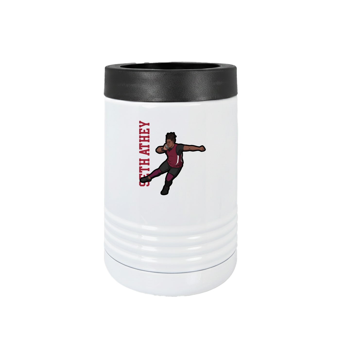 Beverage Holder — Name Vertical in White