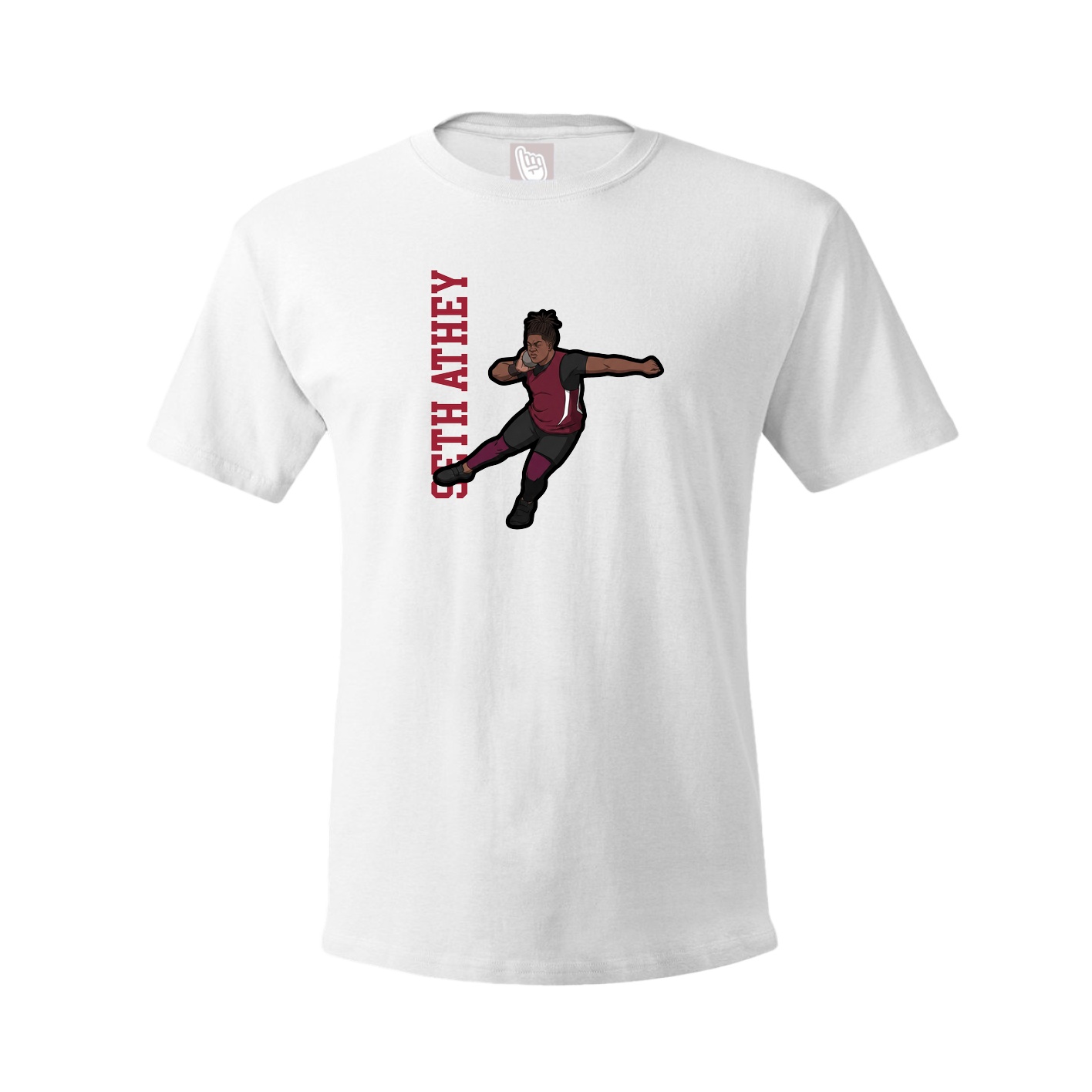 Youth Tee — Name Vertical in White