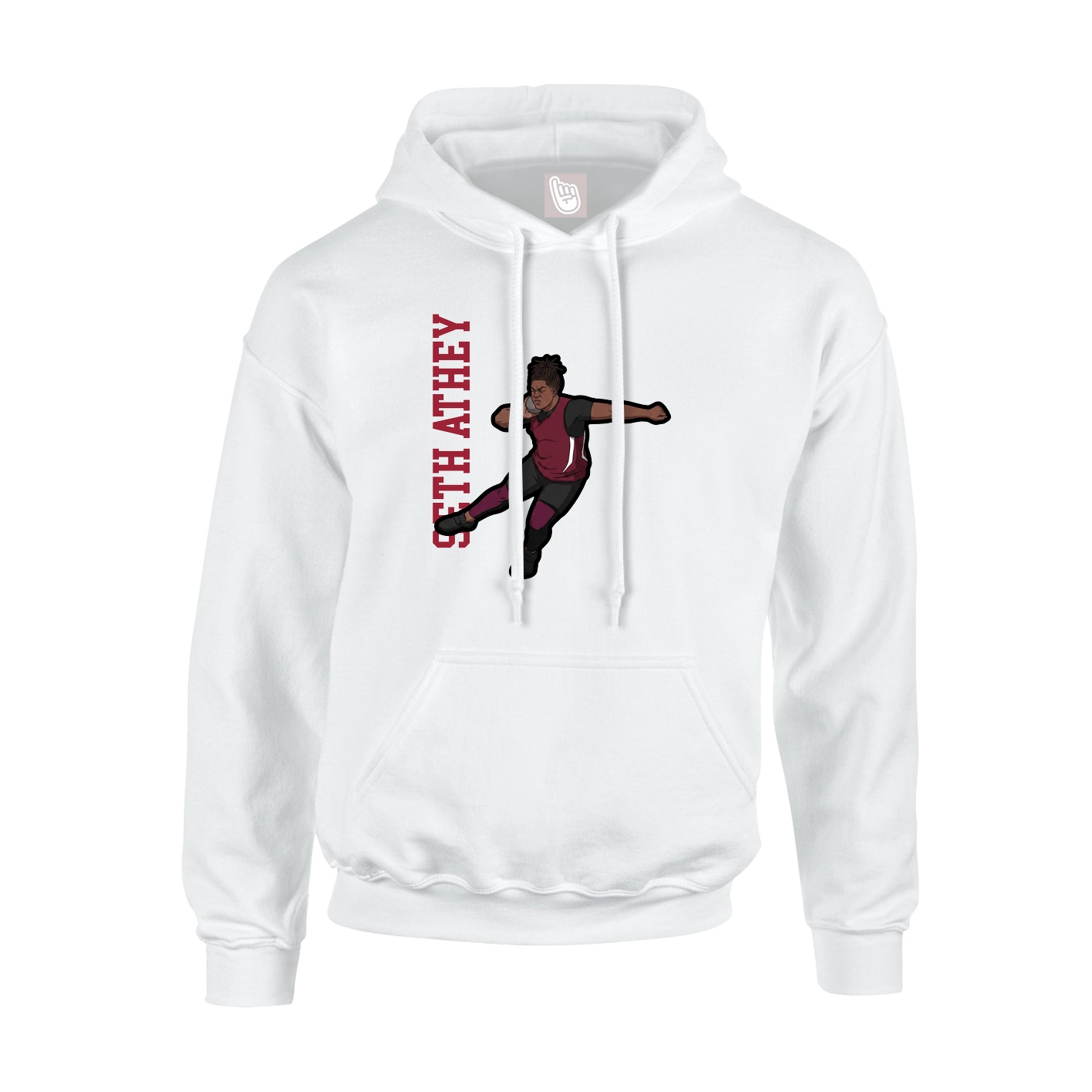 Hoodie — Name Vertical in White