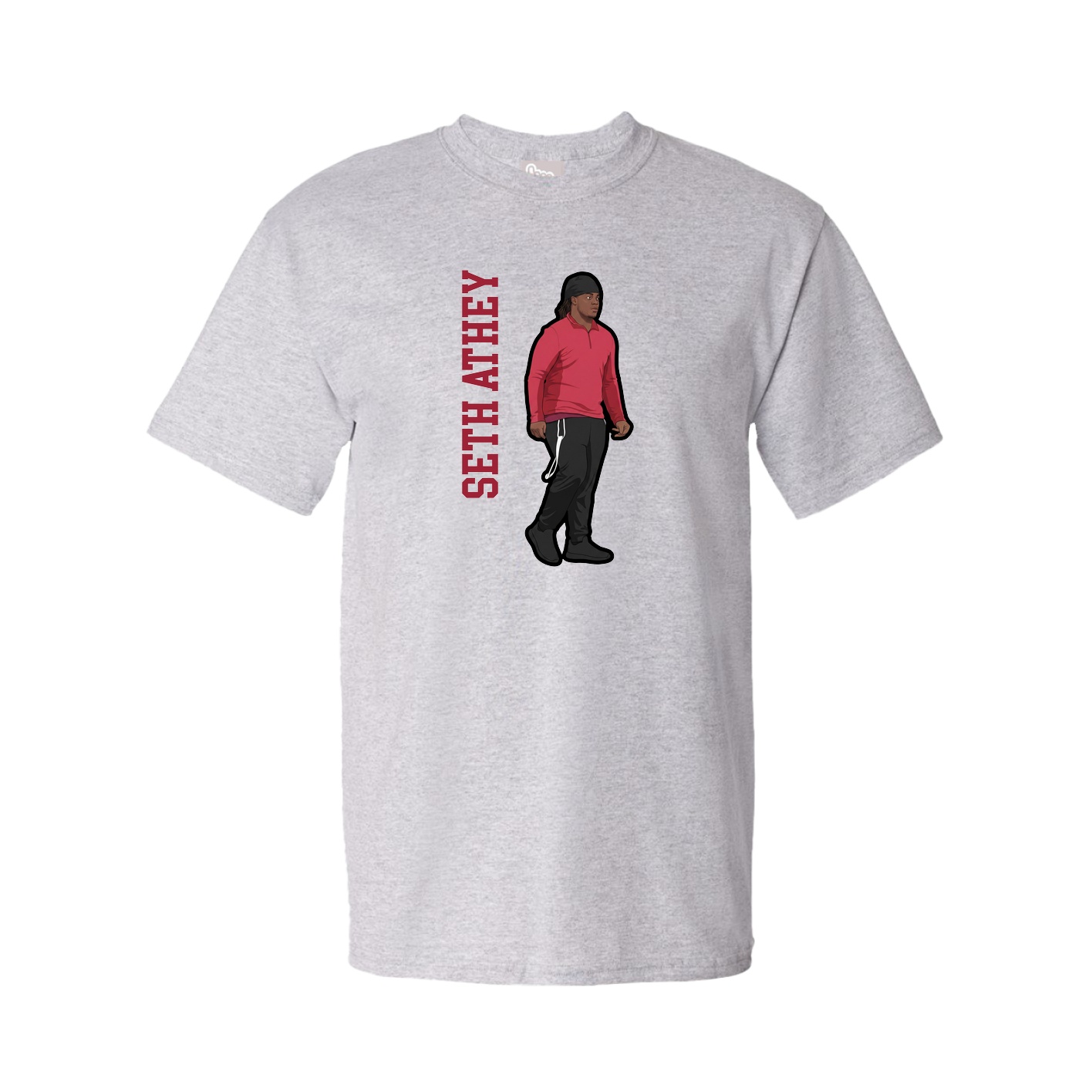 Youth Tee — Name Vertical in Grey