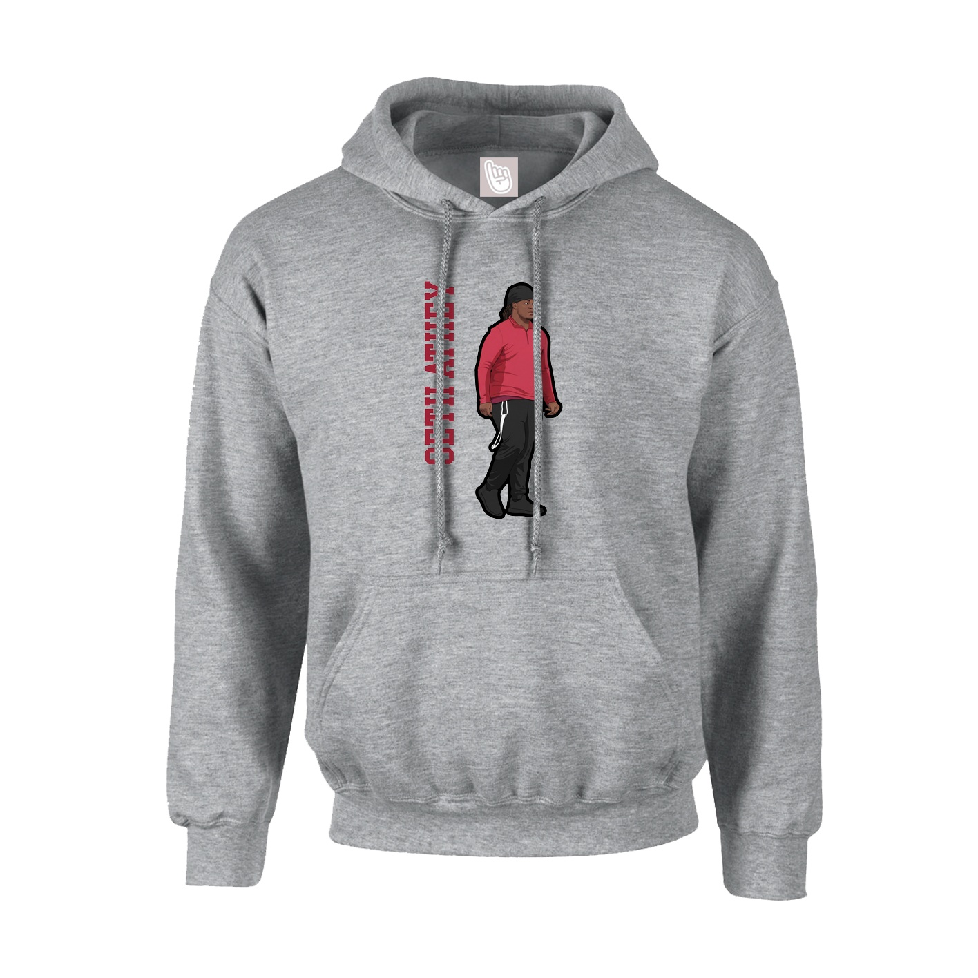Hoodie — Name Vertical in Grey