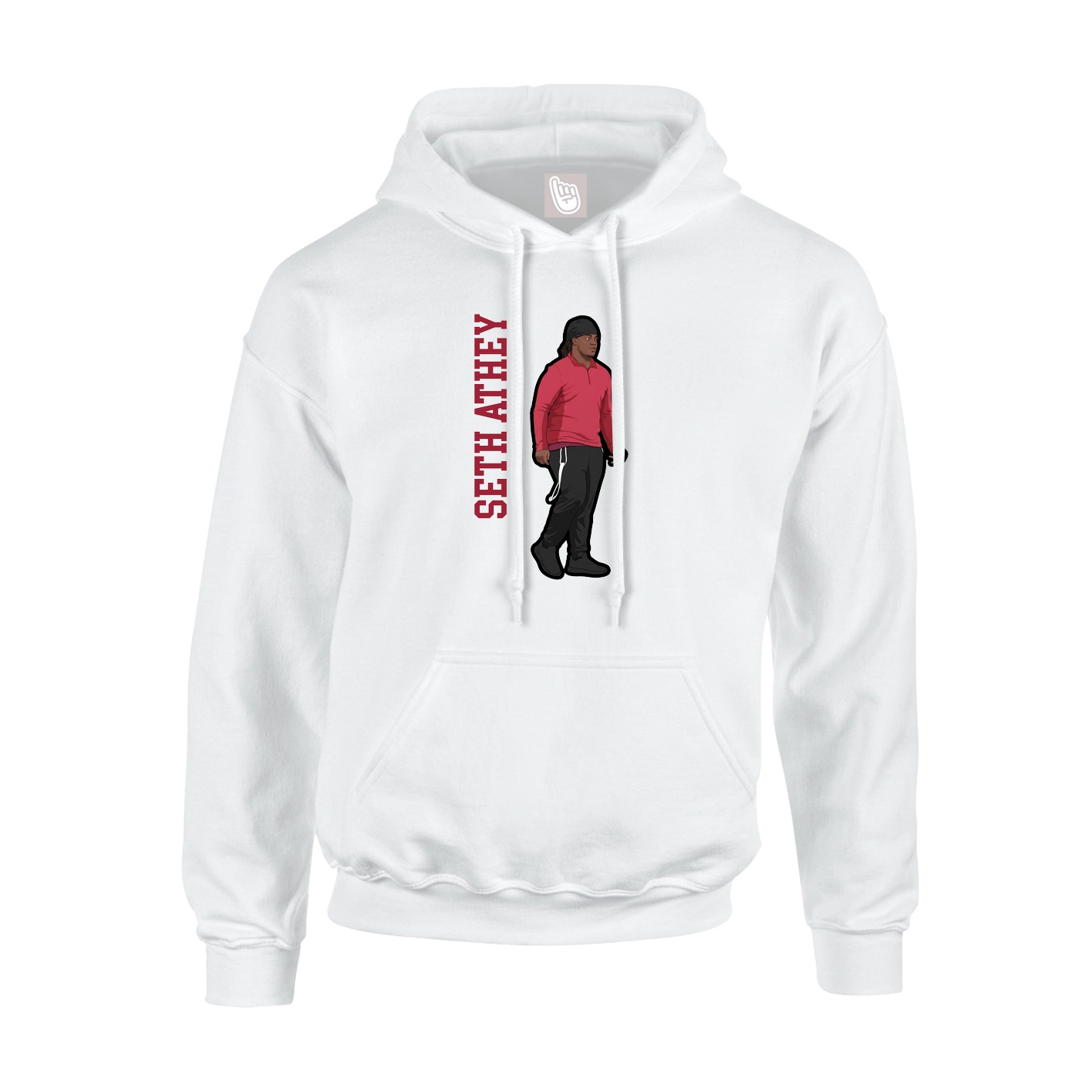 Youth Hoodie — Name Vertical in White