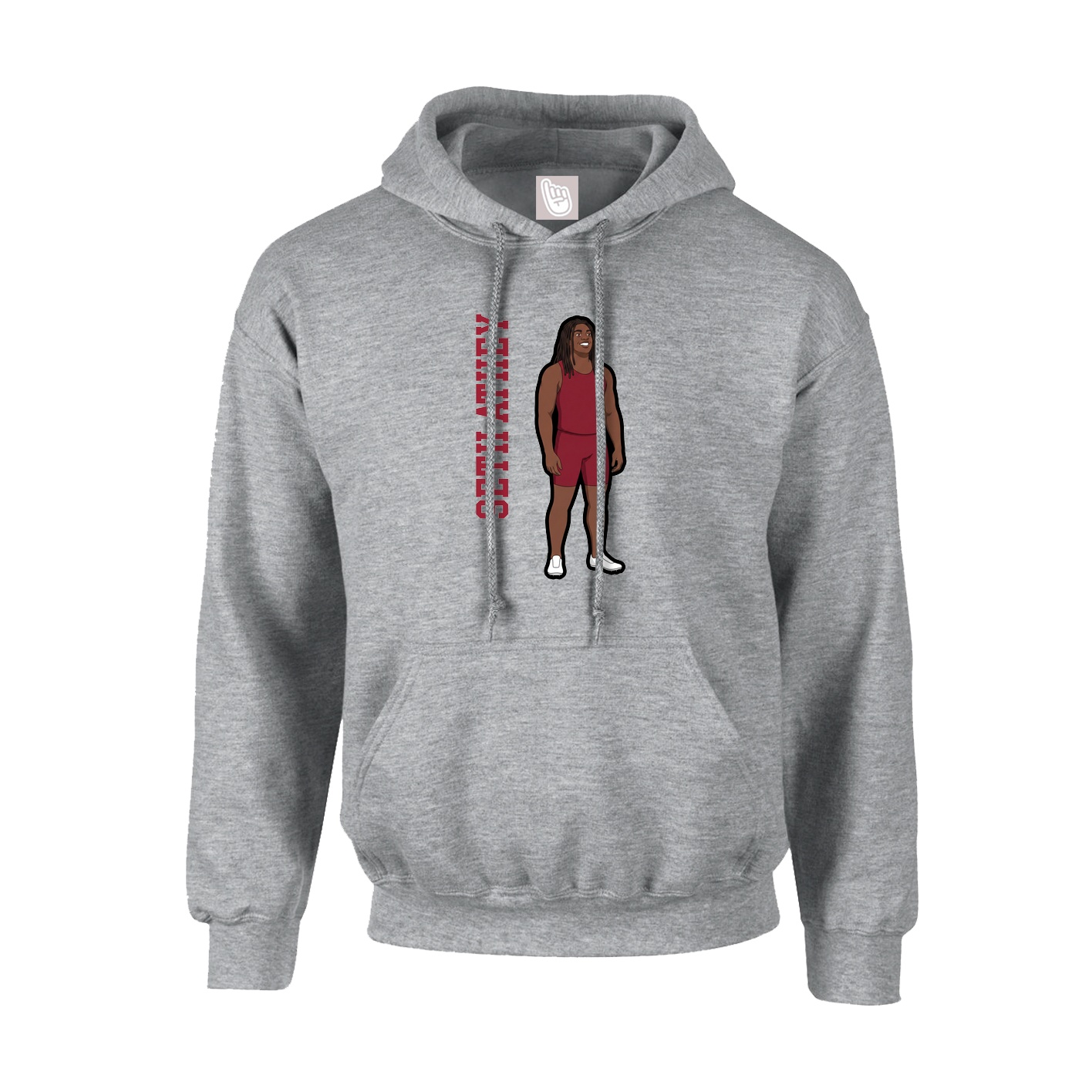 Hoodie — Name Vertical in Grey