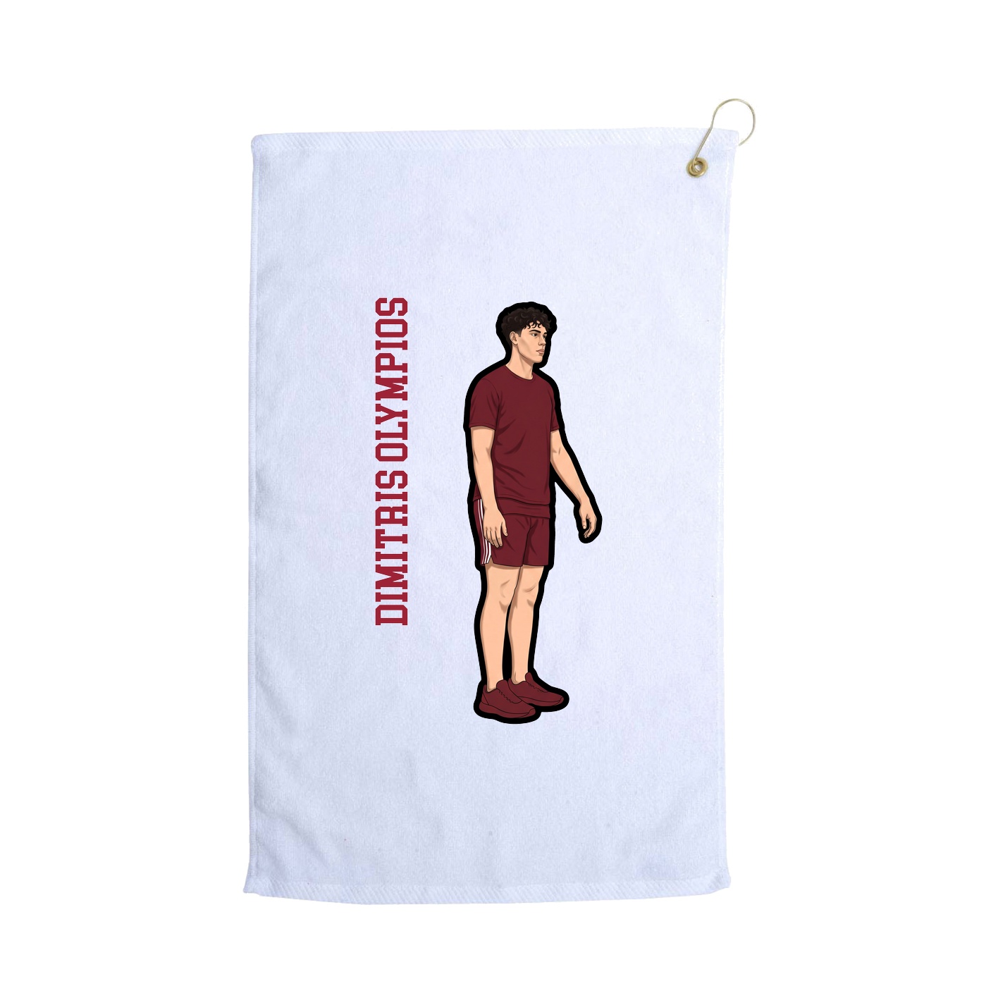 Golf Towel — Name Vertical in White